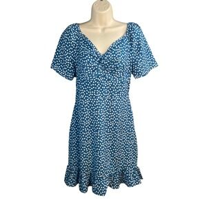 SHEIN Babydoll Mini Dress Womens Small Ditsy Floral Daisy Cottagecore Feminine